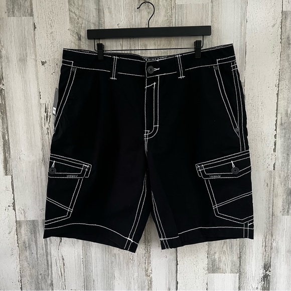 Salvage Other - Salvage Supply Co. Buckle Brand Men’s Shorts Size 38 Waist Black/White Stitch